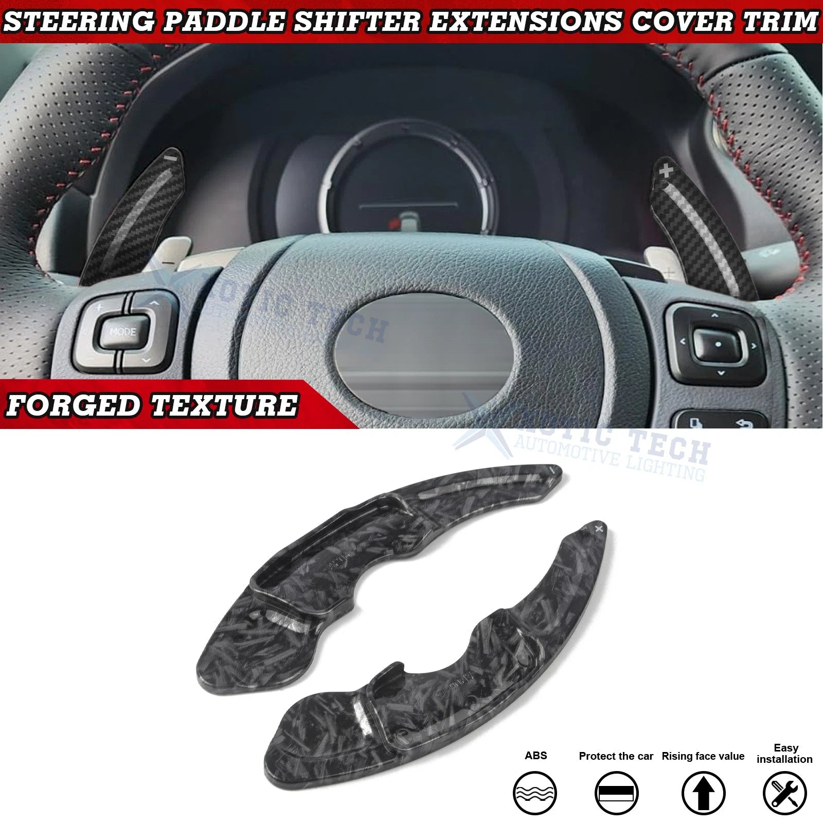 Forged Steering Wheel Paddle Shifter Extension for Lexus IS RC NX CT (2014–2024)