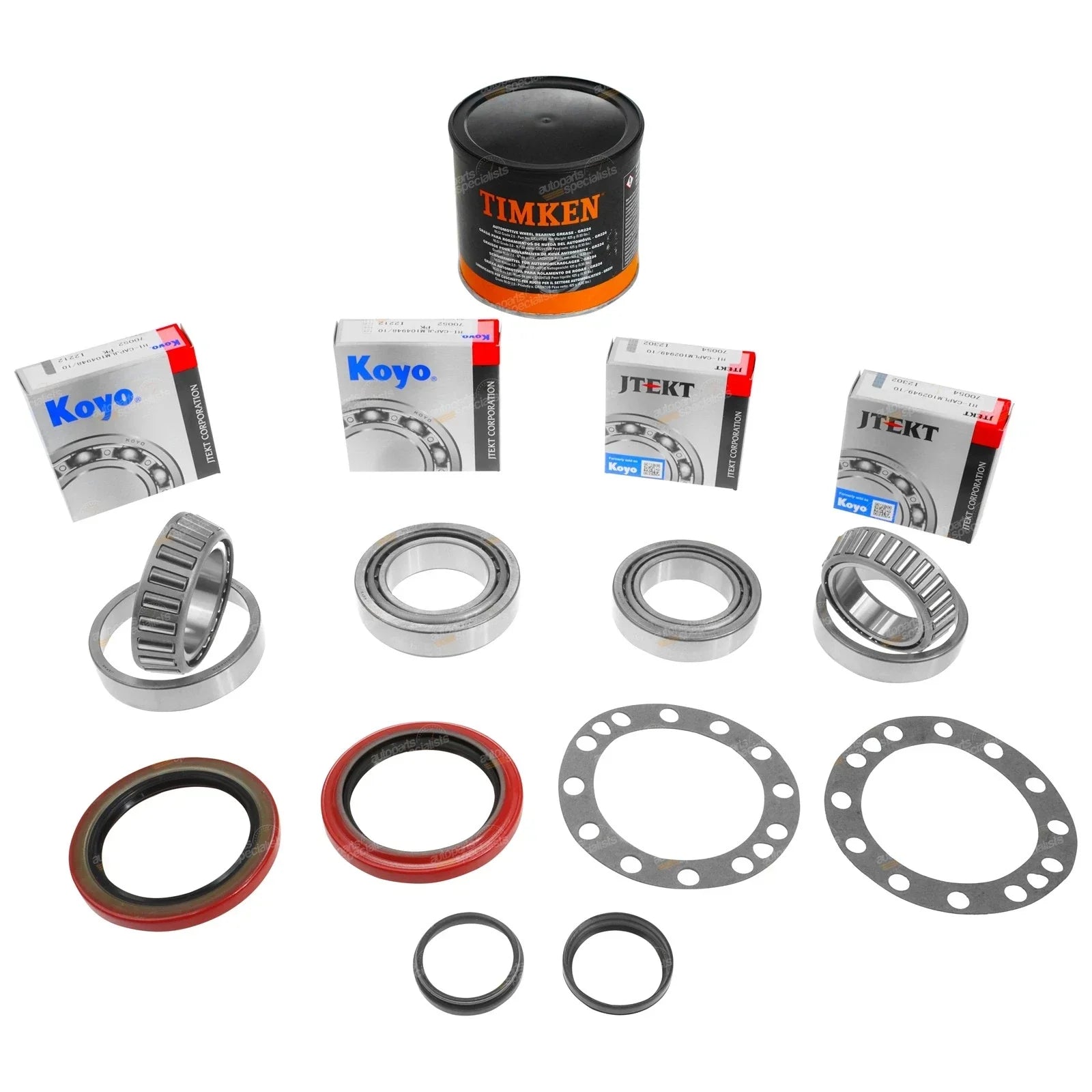 2 x KOYO Rear Wheel Bearing Kits + Grease for Landcruiser with Drum Brakes (1979���2007)