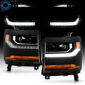 Set of 2 Headlight HID/Xenon w/LED DRL for Chevy Silverado 1500 (2016–2018)