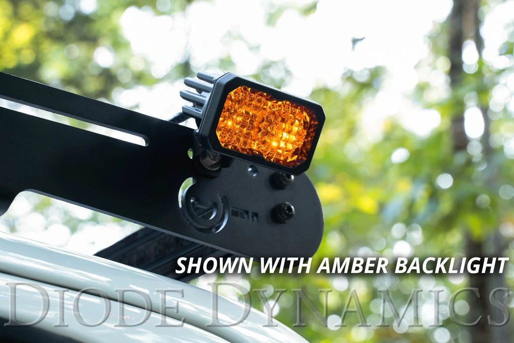 Diode Dynamics SS2 Sport Amber Universal Spot Light Pod Set with Amber Backlight