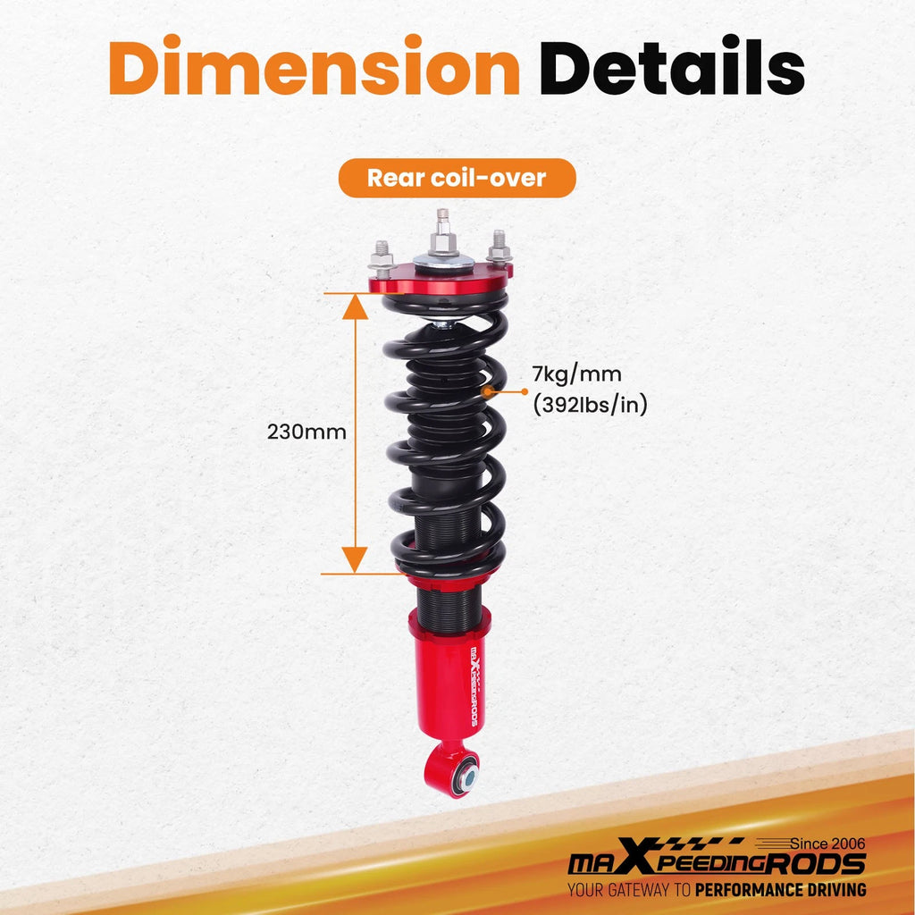 2X Rear Shock Strut Coilovers for Subaru Legacy Outback (2000–2004)
