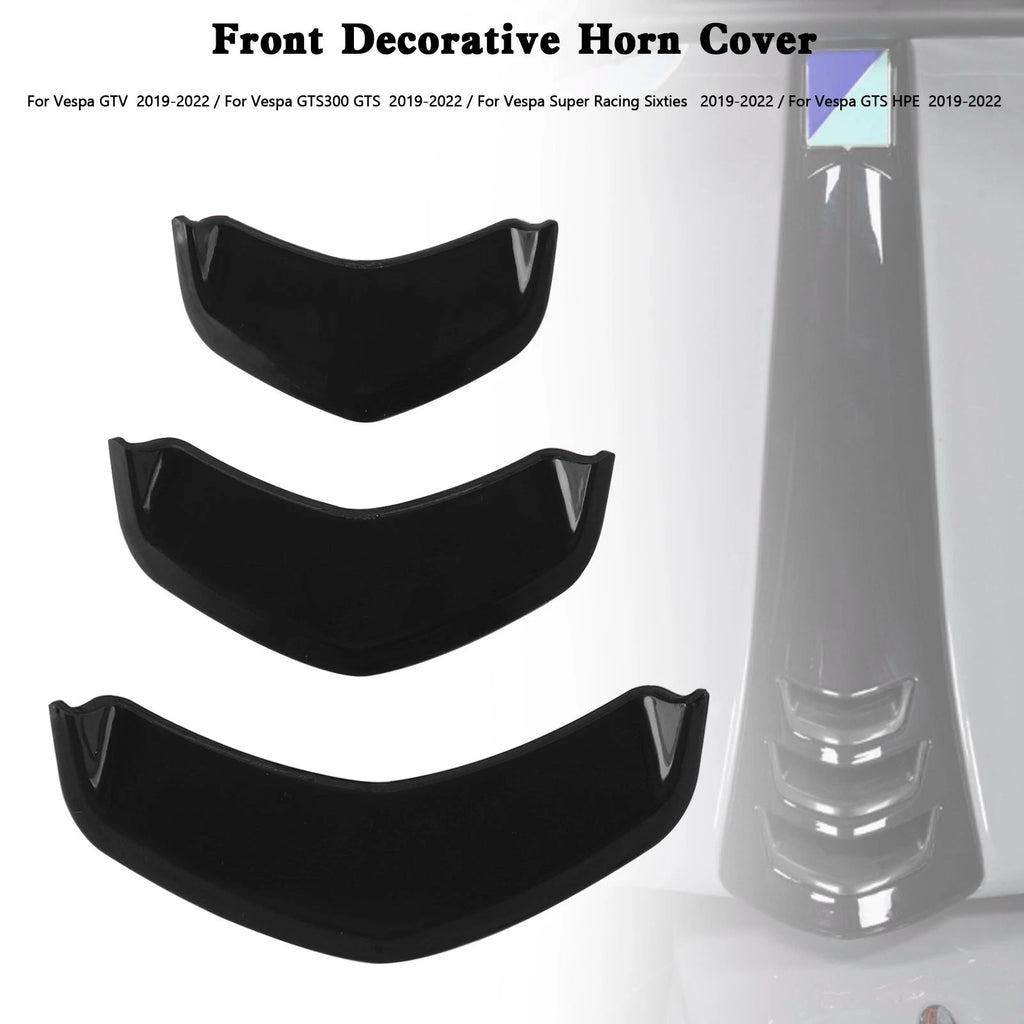 Front horn cover trim for Vespa Sprint 300, GTS 300, GTV (2014–2023) Black