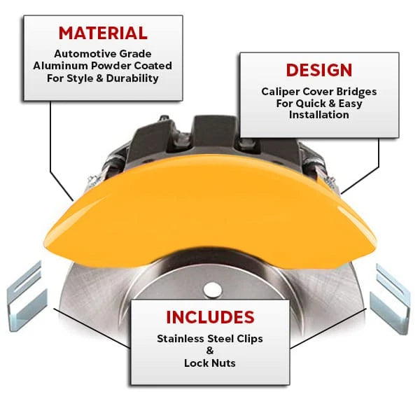 Caliper Covers Classic Yellow 4pc for 2012 Chevrolet Camaro SS (2012–2015)