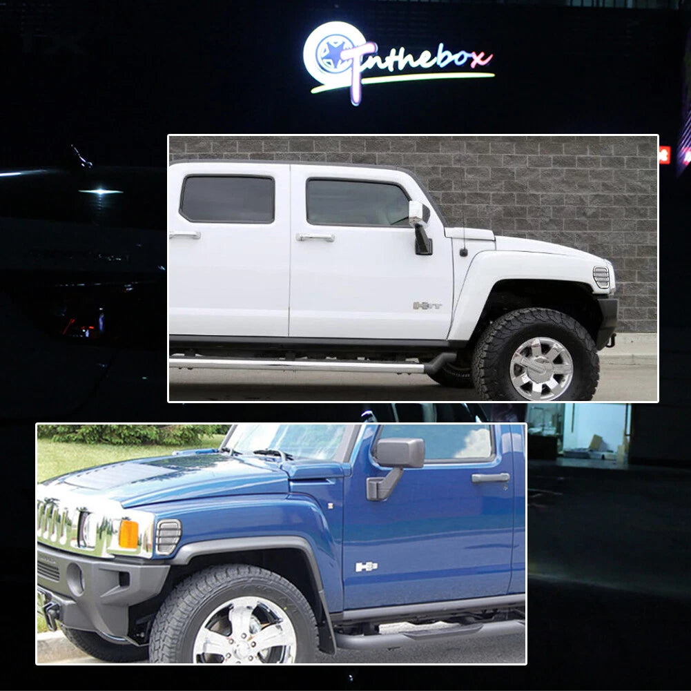 Chrome Front Side Marker Light Guard Covers for Hummer H3 (2006–2010)