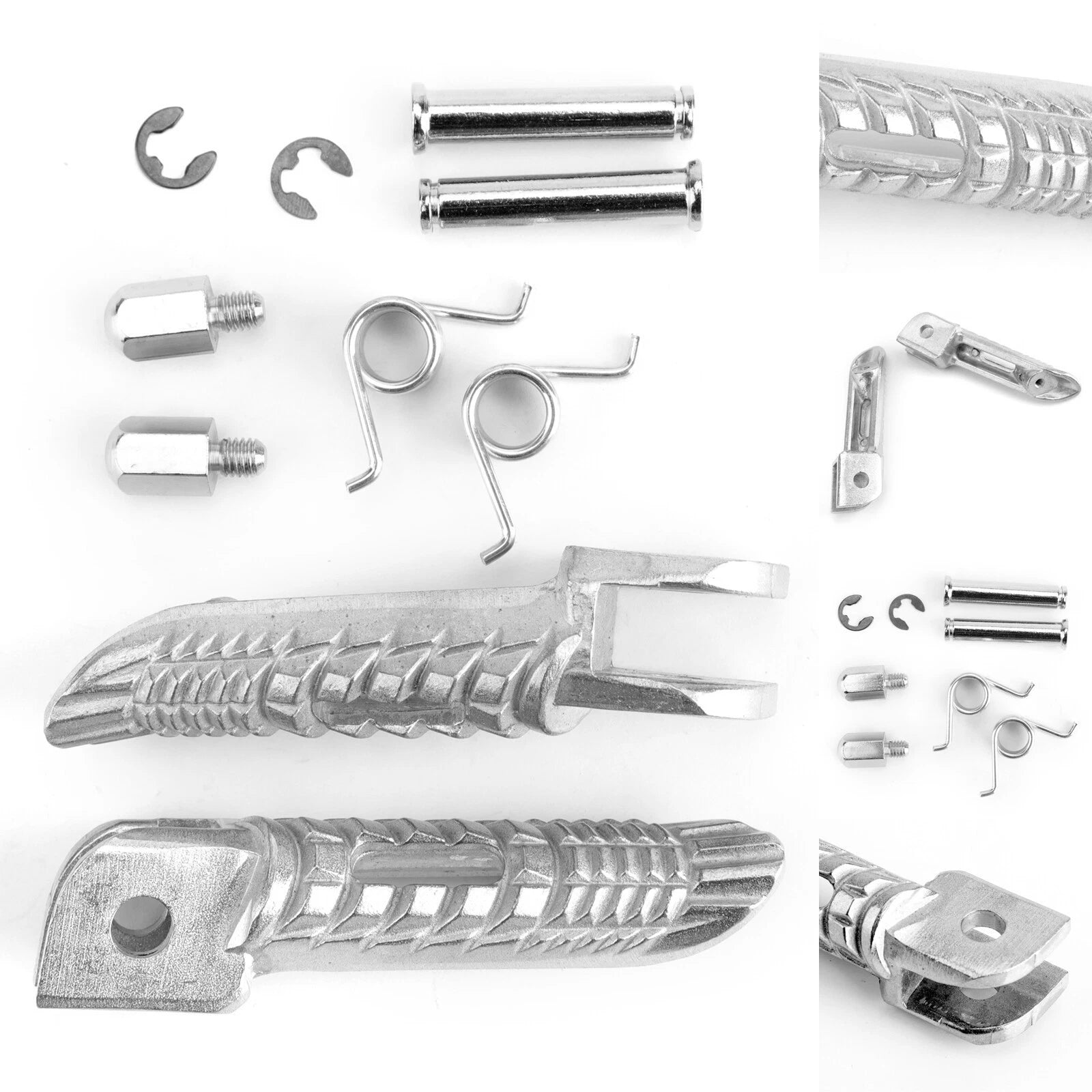 Front Foot Peg Footrest for Suzuki GSXR600 GSXR750 GSXR1000 (2005–2014) Silver