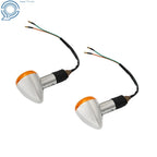Set of 2 Amber Chrome Turn Signal Indicator Lights for Honda