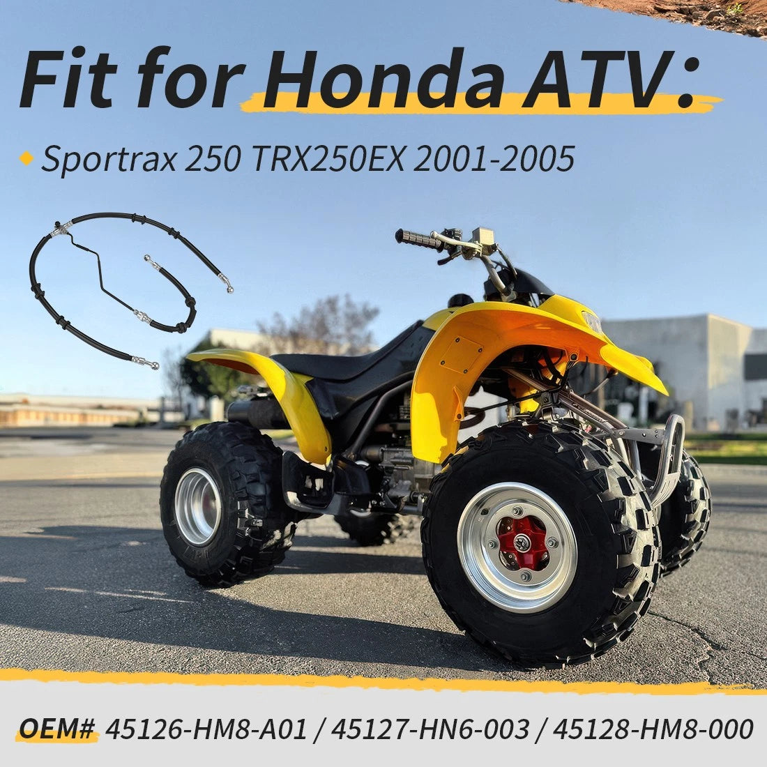 Front Brake Hose Lines w/ Pipe Kit for Honda Sportrax 250 TRX250EX (2001–2005)