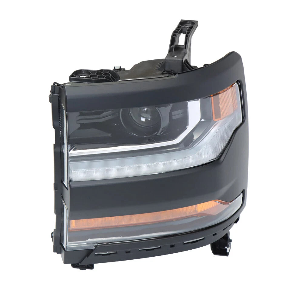 Headlight for Chevy Silverado 1500 (2016–2018) Black HID/Xenon with LED DRL