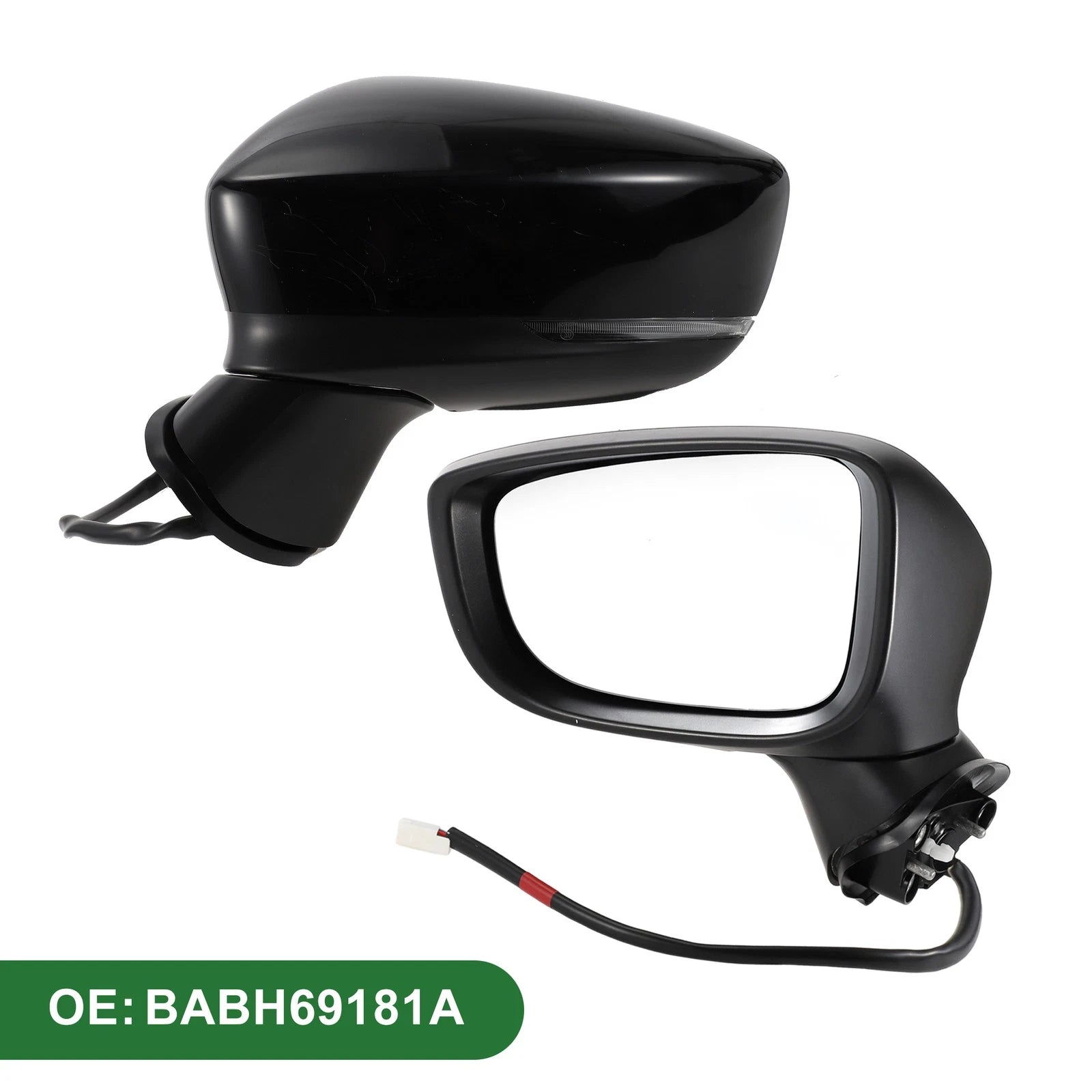 Left Side Door Mirror for Mazda 3 (2017–2018) Manual Folding Black