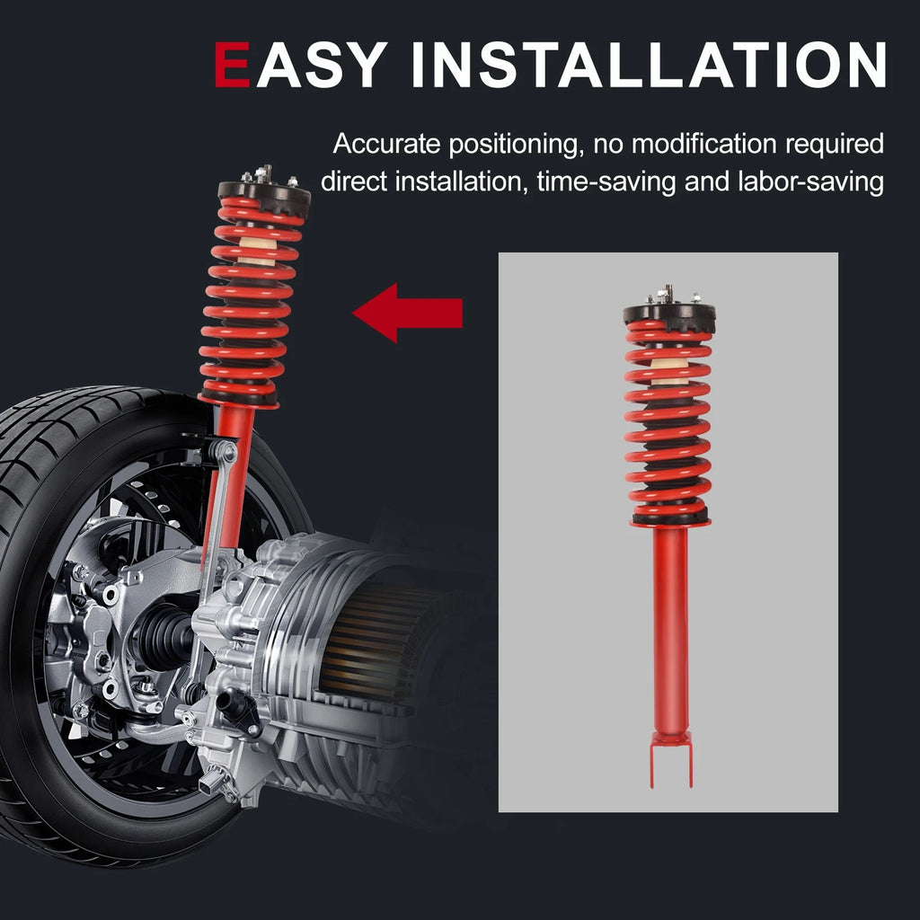Pair Red Front Struts with Coil Springs for Dodge Charger 2006-2010