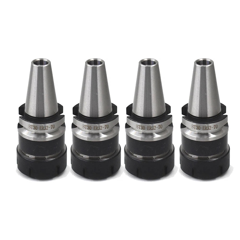 Set of 4 BT30-ER32 Collet Chucks for Tool Holder (70mm Gage Length)