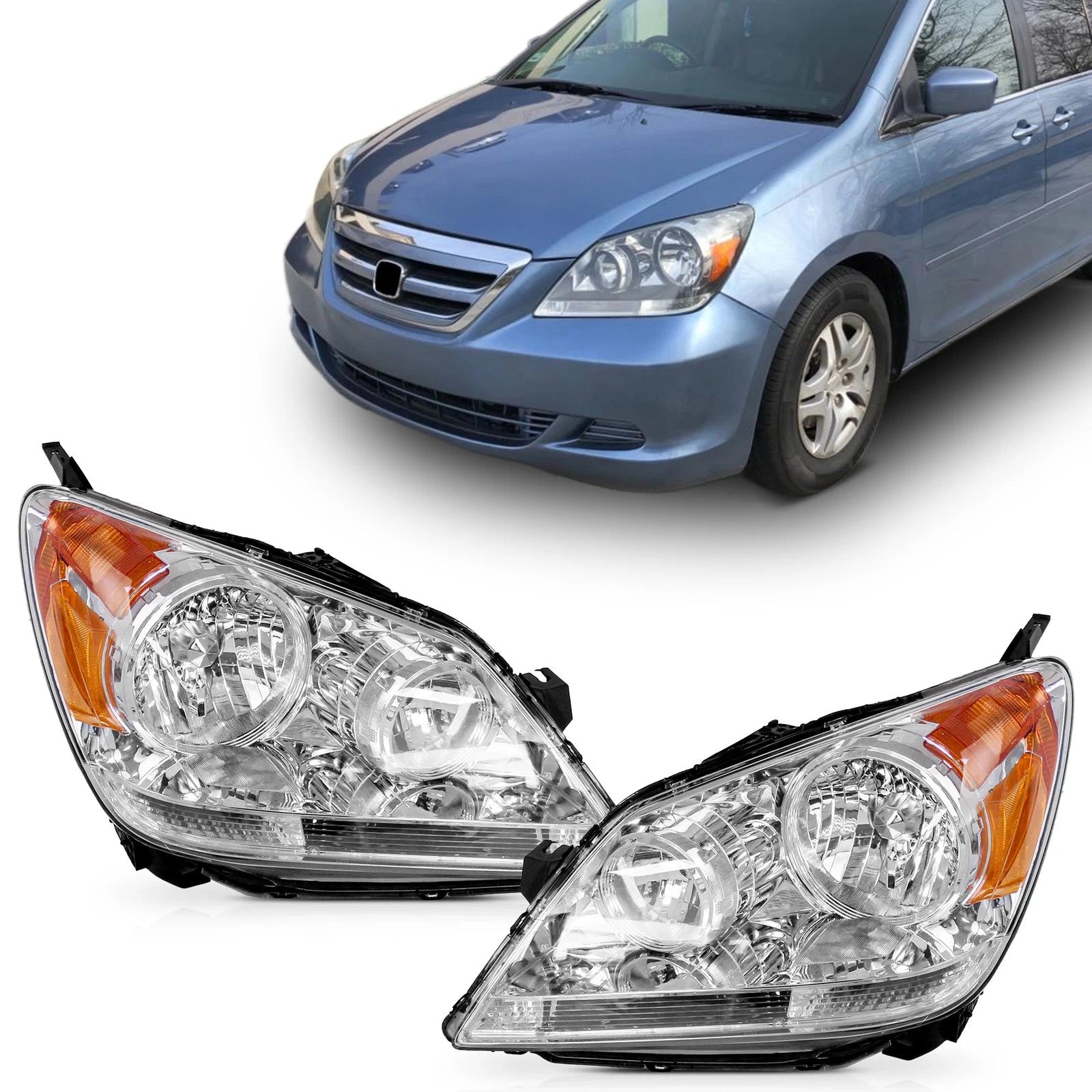 Set of 2 Headlight Assemblies for Honda Odyssey (2005–2007)
