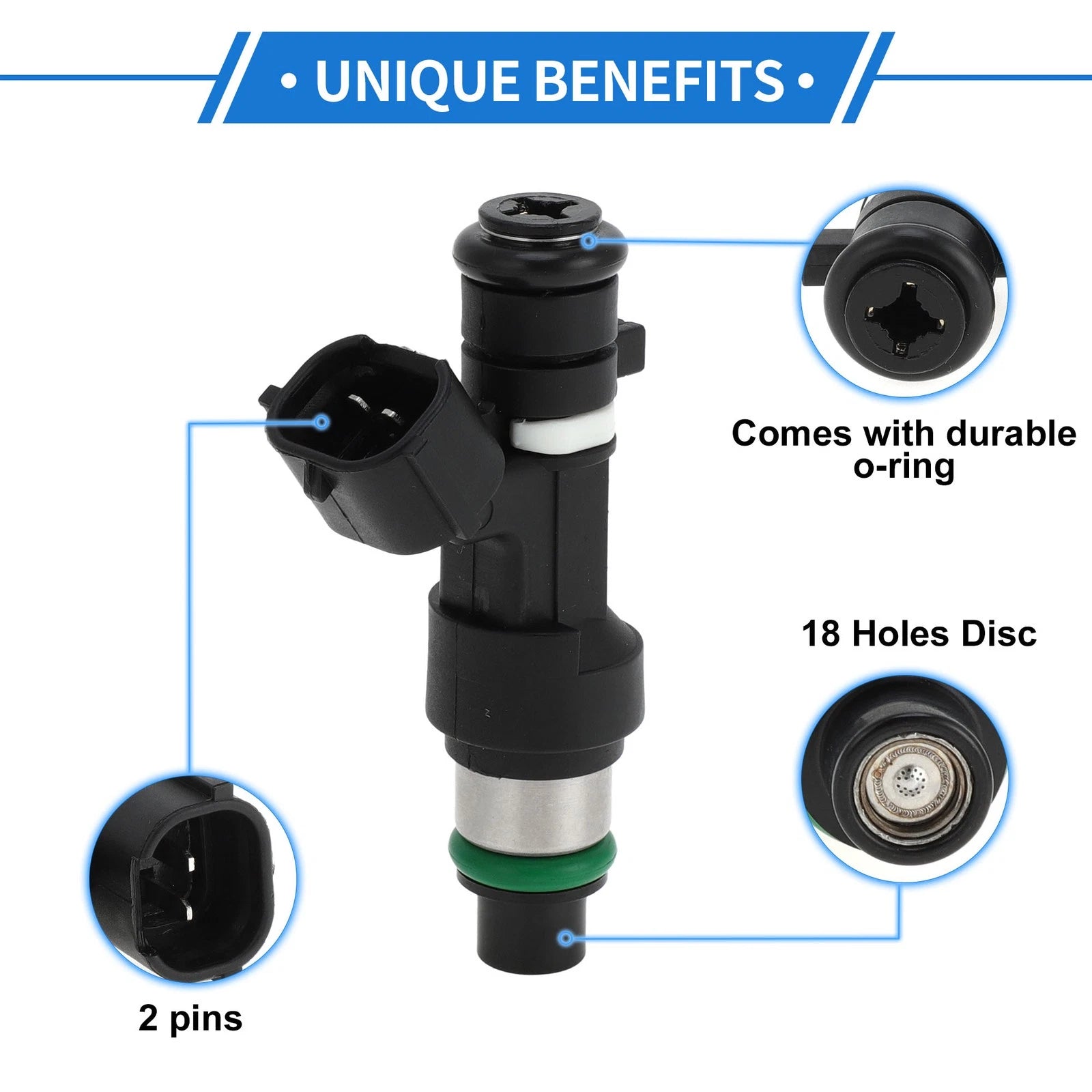 Fuel Injector for Nissan AK12BZ11 CR14DE CR12DE (1 Pc) Black