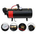 4 Trumpet Train Horn Kit with 1G Air Tank 150PSI for Car Truck Pickup