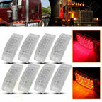 Set of 4 Clear Lens Red Amber Side Marker Turn Signal Lights for Truck Trailer