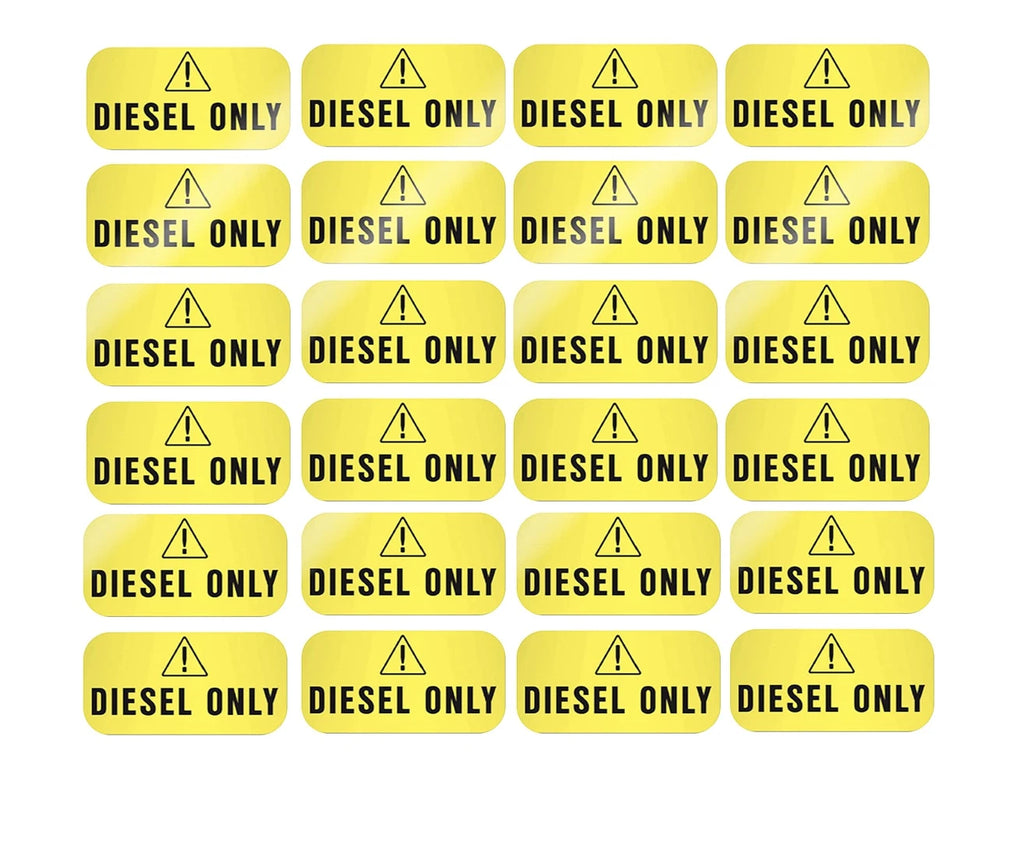 Diesel Only Sticker for Weather Proof Use (Yellow)