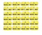 Diesel Only Sticker for Weather Proof Use (Yellow)
