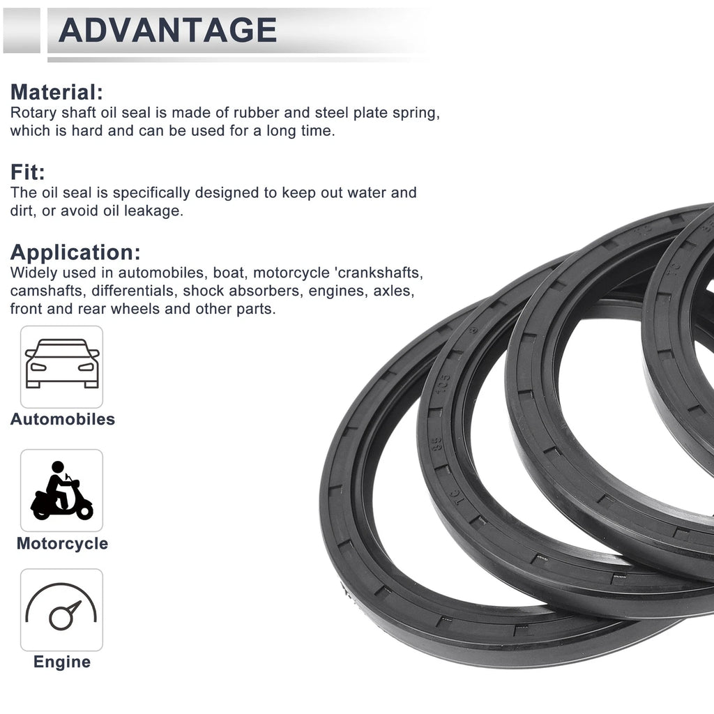 Set of 5 Oil Seal Rotary Shaft Seal Nitrile Rubber 85x105x8mm