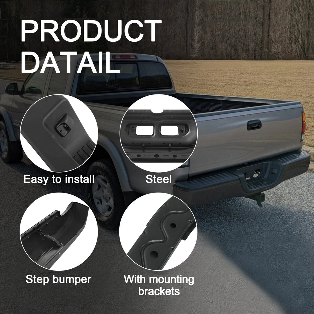 Powdercoated Black Fleetside Step Bumper for Toyota Tundra (2000-2006)