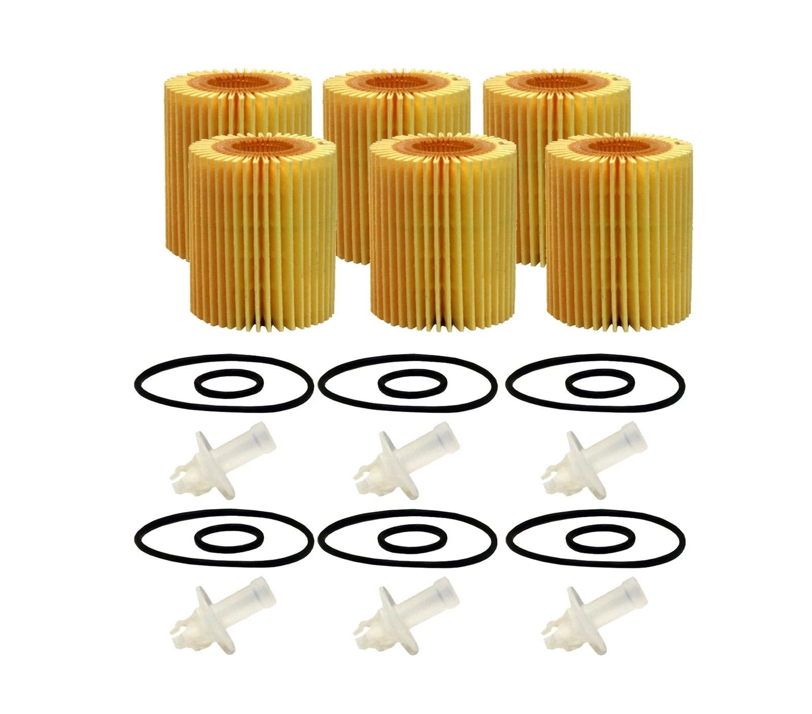 Set of 6 Engine Oil Filters for Lexus Toyota