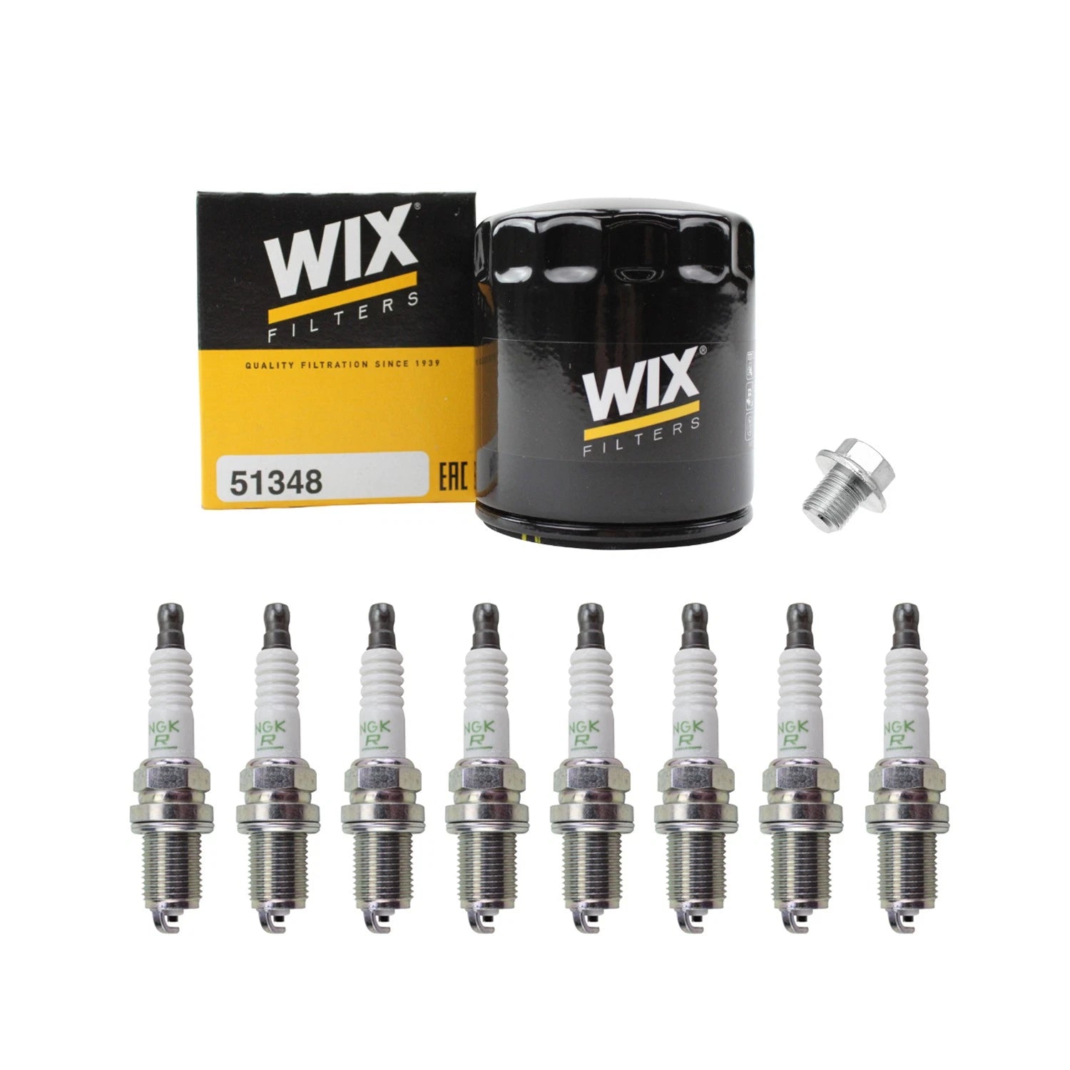 Wix Engine Oil Filter & NGK 8 V-Power Spark Plugs for LS430 LX470 SC430 (2001–2006)