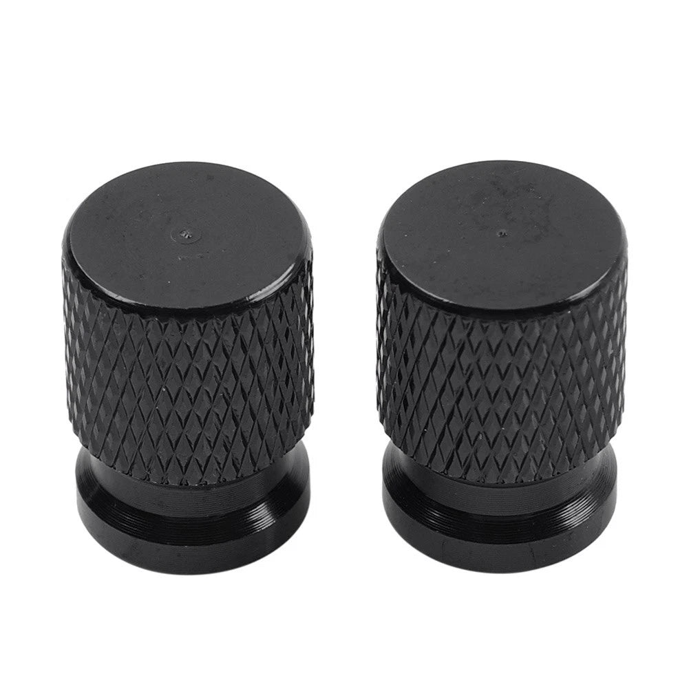 Set of 4 Tire Valve Caps for Universal Fit (2010–2023) - Black Rubber