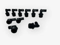 Set of 10 Thogus 62048 3/4in NPT x 5/8in HB 90 Elbow HDPE Black