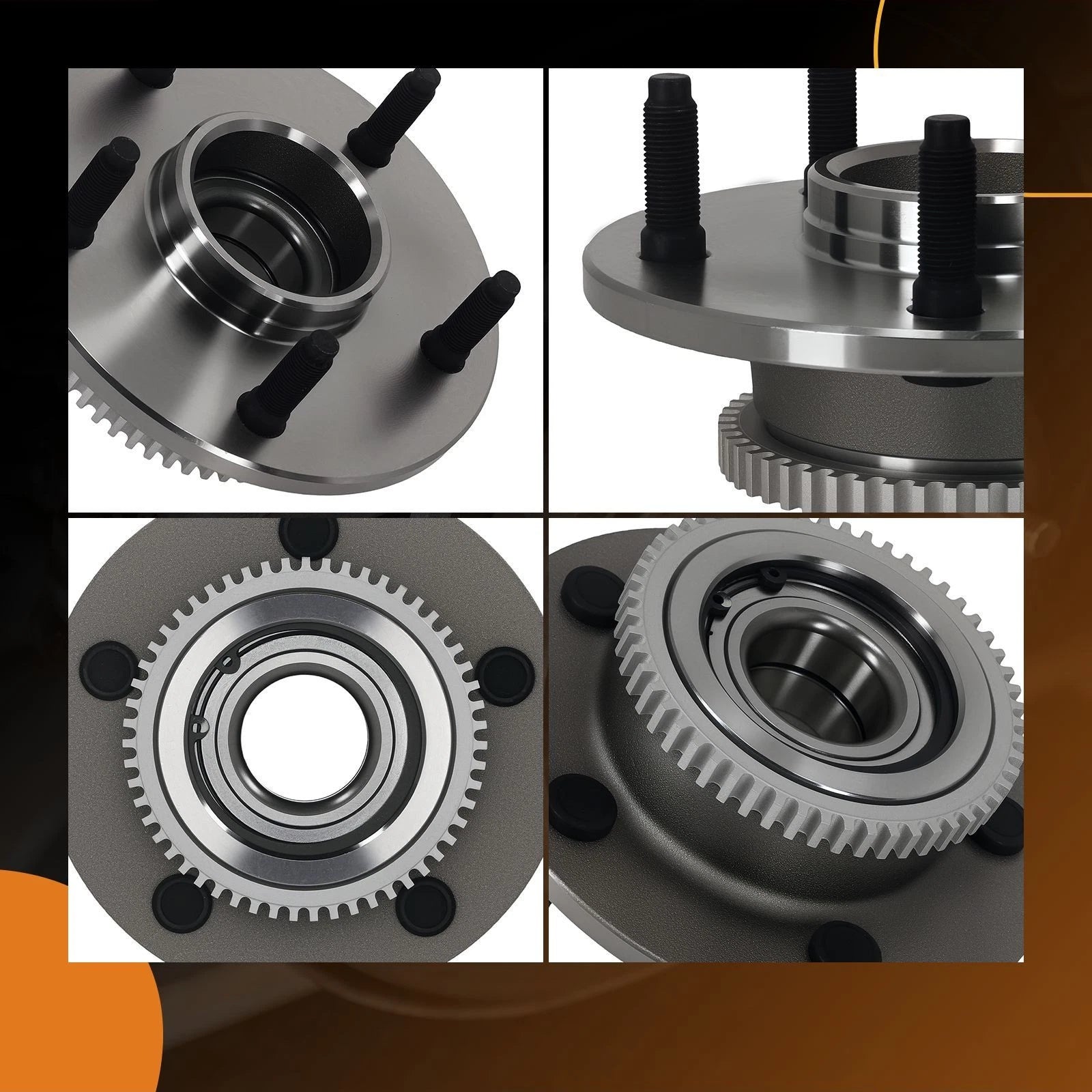 Set of 2 Front Wheel Hub & Bearing Modules for Dodge RAM 1500 RWD (2000–2001) 52009867AB