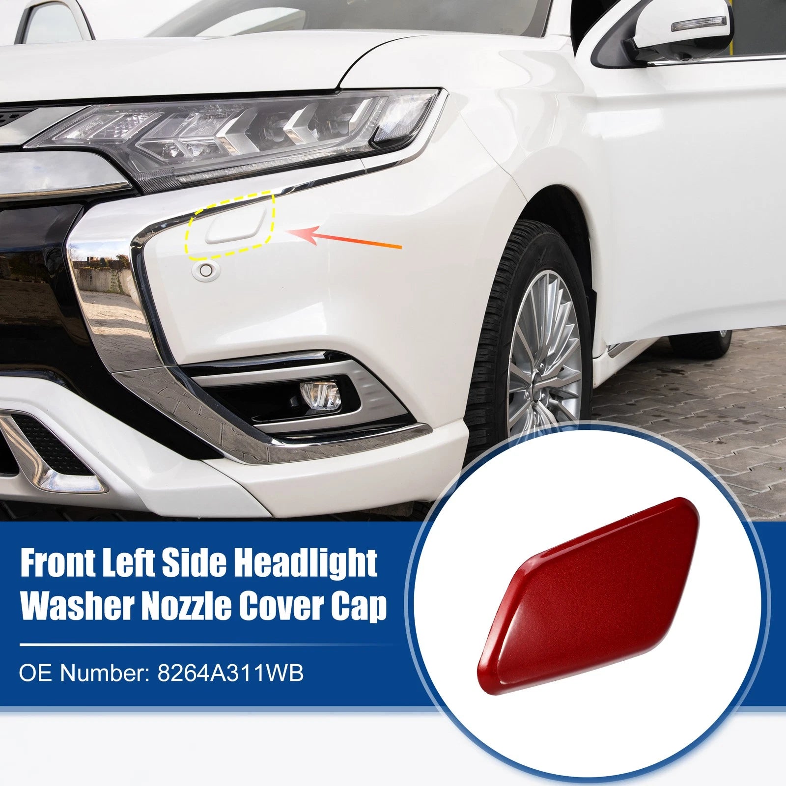 Left Front Headlight Washer Nozzle Cap for Mitsubishi (No. 8264A311WB)