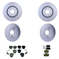 Set of 4 Hella Front Rear Rotors Low-Met Disc Brake Pad Kit for Allroad Quattro (2001–2005)