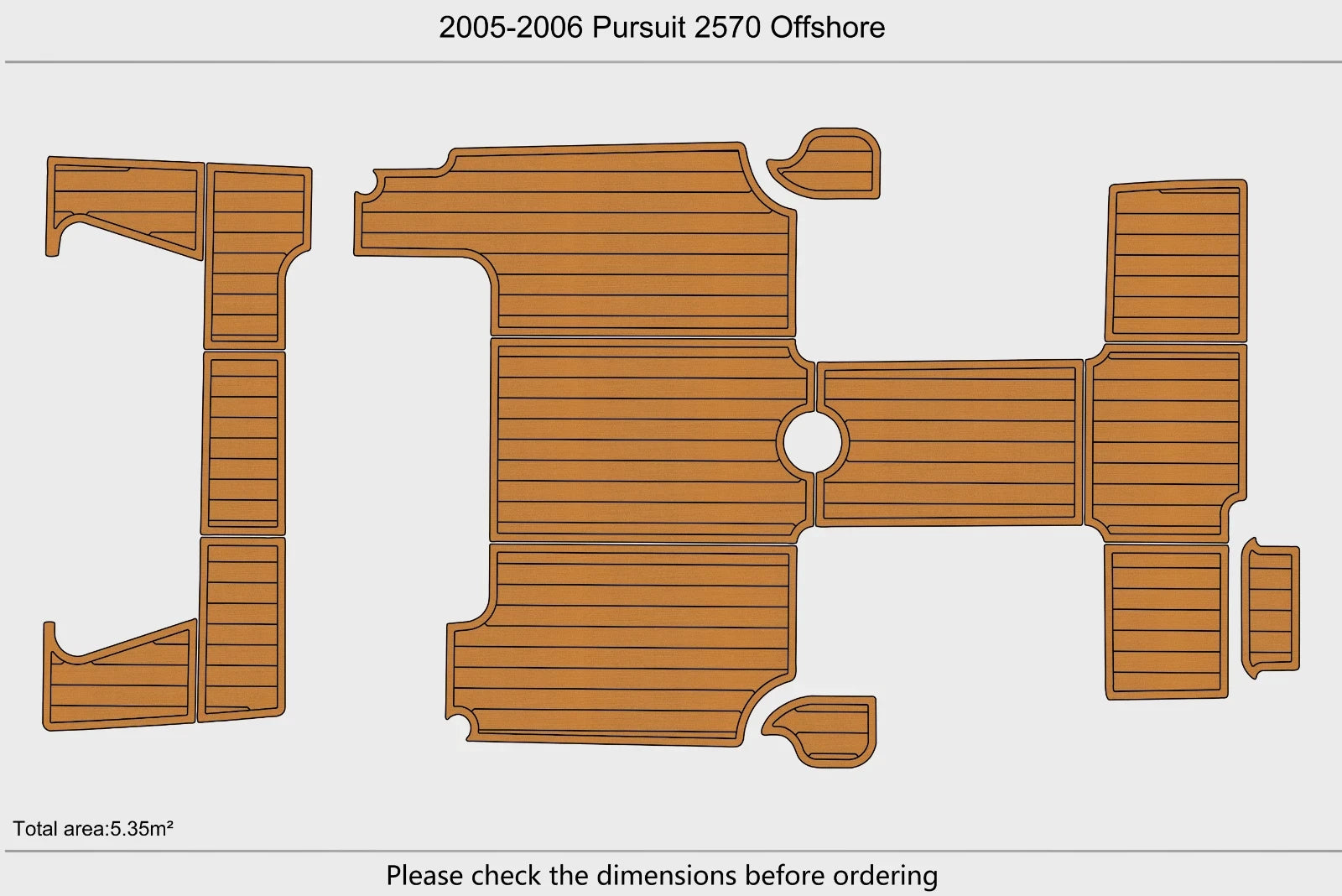 EVA Foam Teak Deck Floor for Pursuit 2570 Offshore (2005)