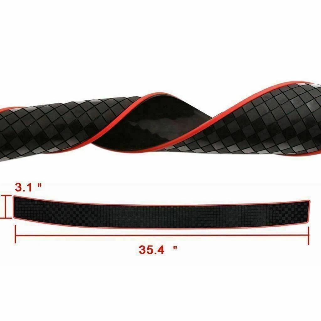 Universal Rear Guard Bumper Protector Trim Cover Sill Trunk Scuff Plate Rubber