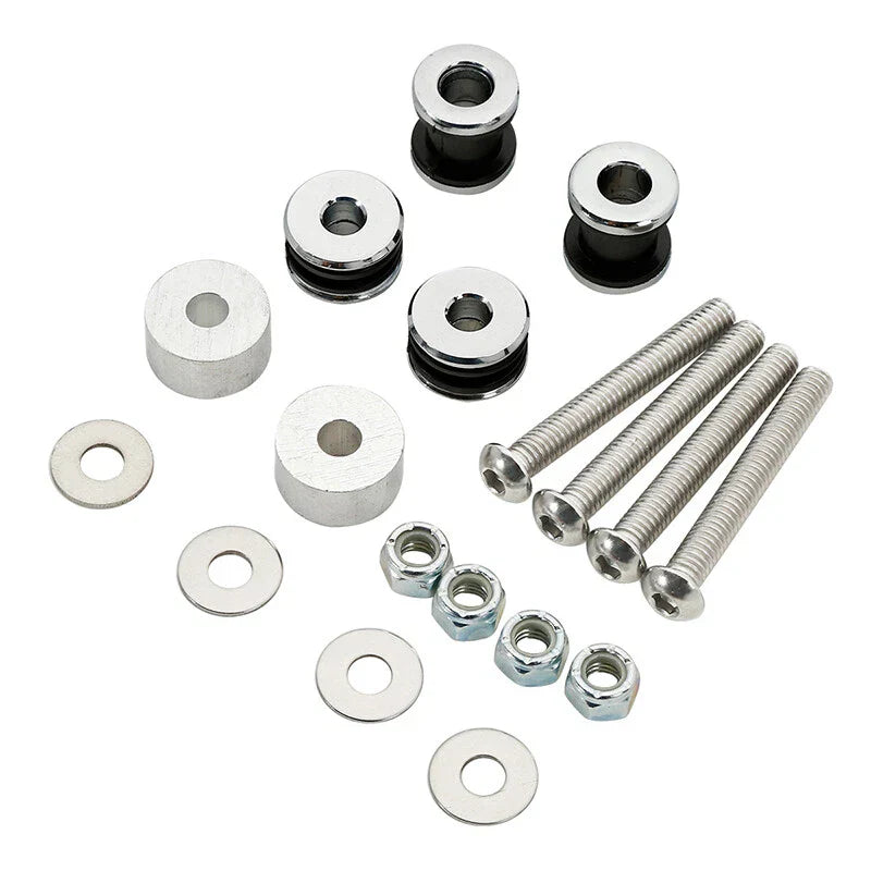 Chrome Sissy Bar Docking Hardware Kit for Harley Softail Fatboy (2000 - 2017)