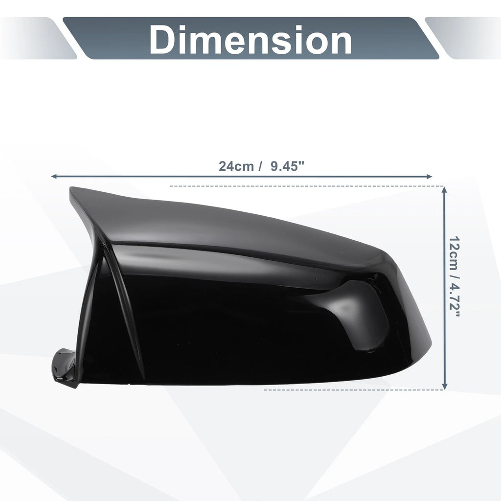 Set of 2 Rearview Mirror Cover Caps Gloss Black for BMW 5 Series (E61 E63 F10 F11)