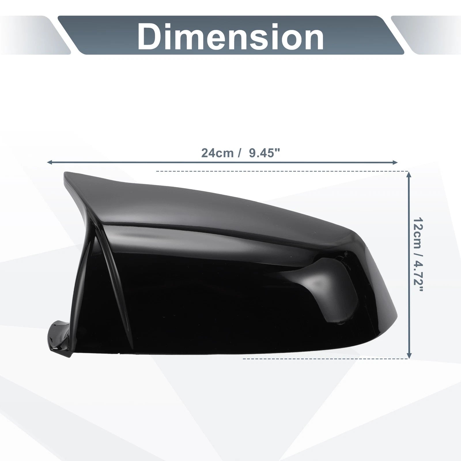 Set of 2 Rearview Mirror Cover Caps Gloss Black for BMW 5 Series (E61 E63 F10 F11)