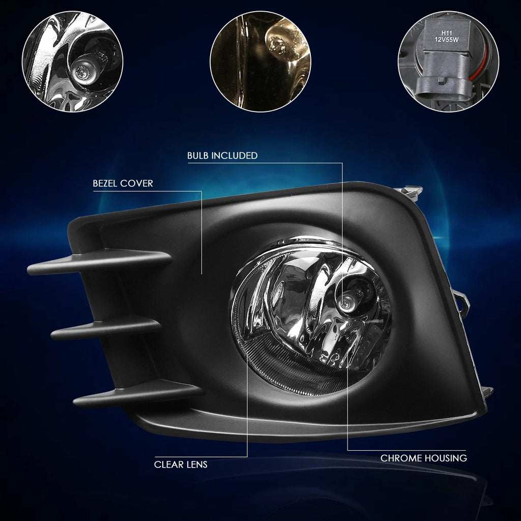 Clear Lens Front Bumper Fog Lights + Switch for Scion tC (2011–2013)