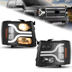 Projector Headlights Lamp LED for Chevy Silverado 1500 2500 3500 HD (2007–2013)