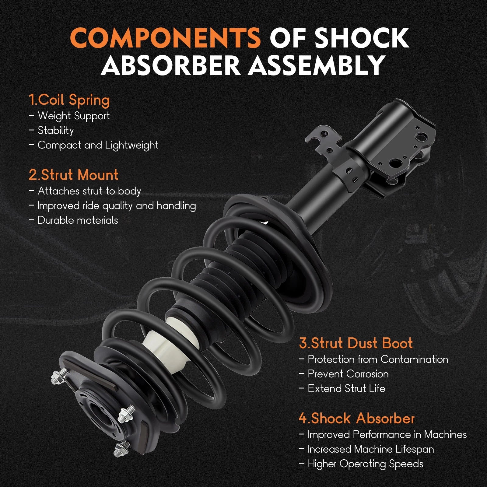 Set of 2 Complete Struts for Toyota Corolla (2003-2008)