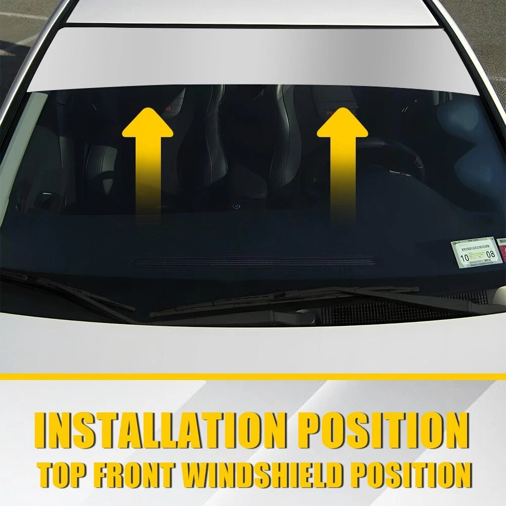 Matte White Window Visor Sun Strip for Car Windshield (DIY)