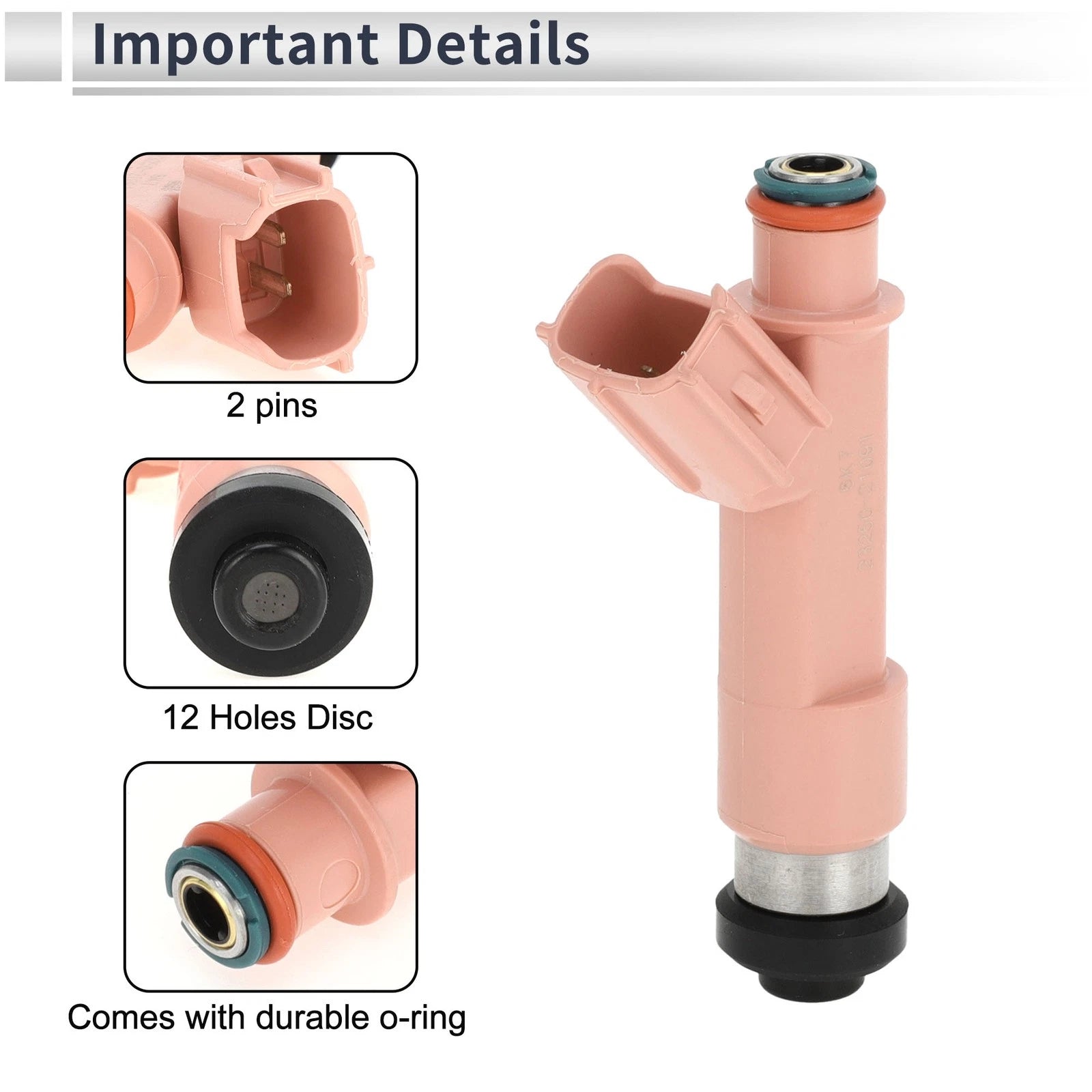 Fuel Injector No. 23209-21090 for Toyota Prius C (2012–2018) 1 Pc Pink