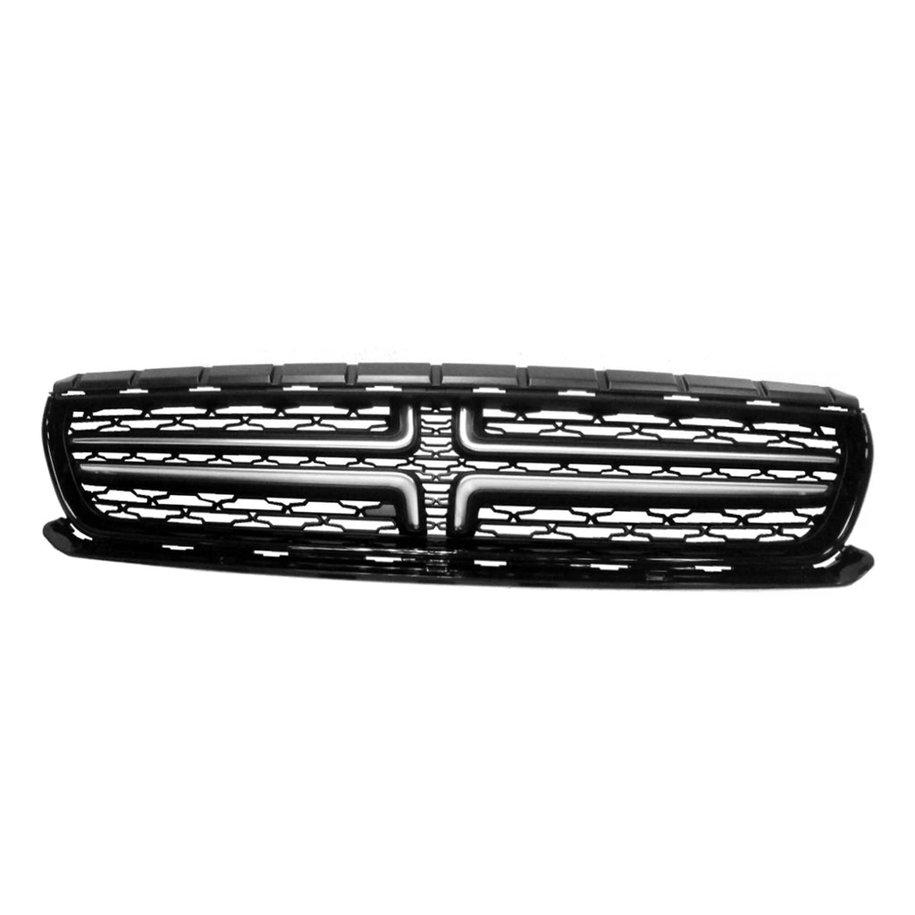 Replacement ABS Plastic Grille for 2015–2021 Dodge Charger Black Chrome