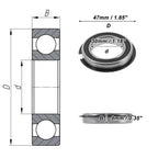 Deep Groove Ball Bearing 30x47x9mm for Scooter Skateboard (6906NR2RS)