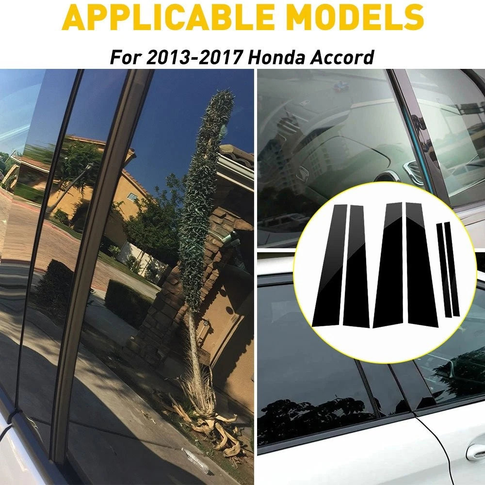 Gloss Black Pillar Posts for Honda Accord (2013–2017)