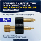 1/4-Inch Brass NPT Male Fuel Line Connector for OMC Johnson Evinrude (N/A)