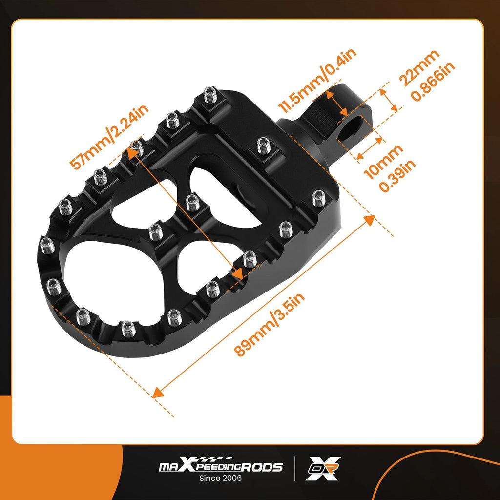 Wide MX Style Foot Pegs for Harley Fatboy Road Glide Softail