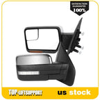 Pair of Power Heated Side View Mirrors for F150 (2004–2014) Chrome