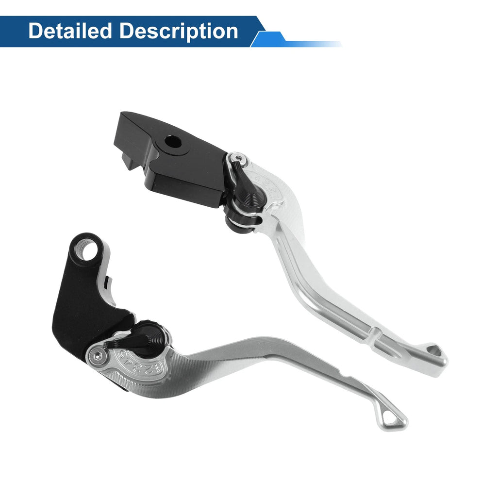 Adjustable Short Brake Clutch Levers for Honda CBR600RR (2003–2006) Silver Tone