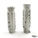 1" White Skull Star CNC Handle Bar Grips for Harley H
