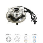 Wheel Hubs for Jeep Grand Cherokee (2005–2010) Front Rear with Bearing & Sensor AWD