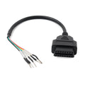 16 Pin OBD2 Female K Line CAN Jumper Tester Connector Cable for